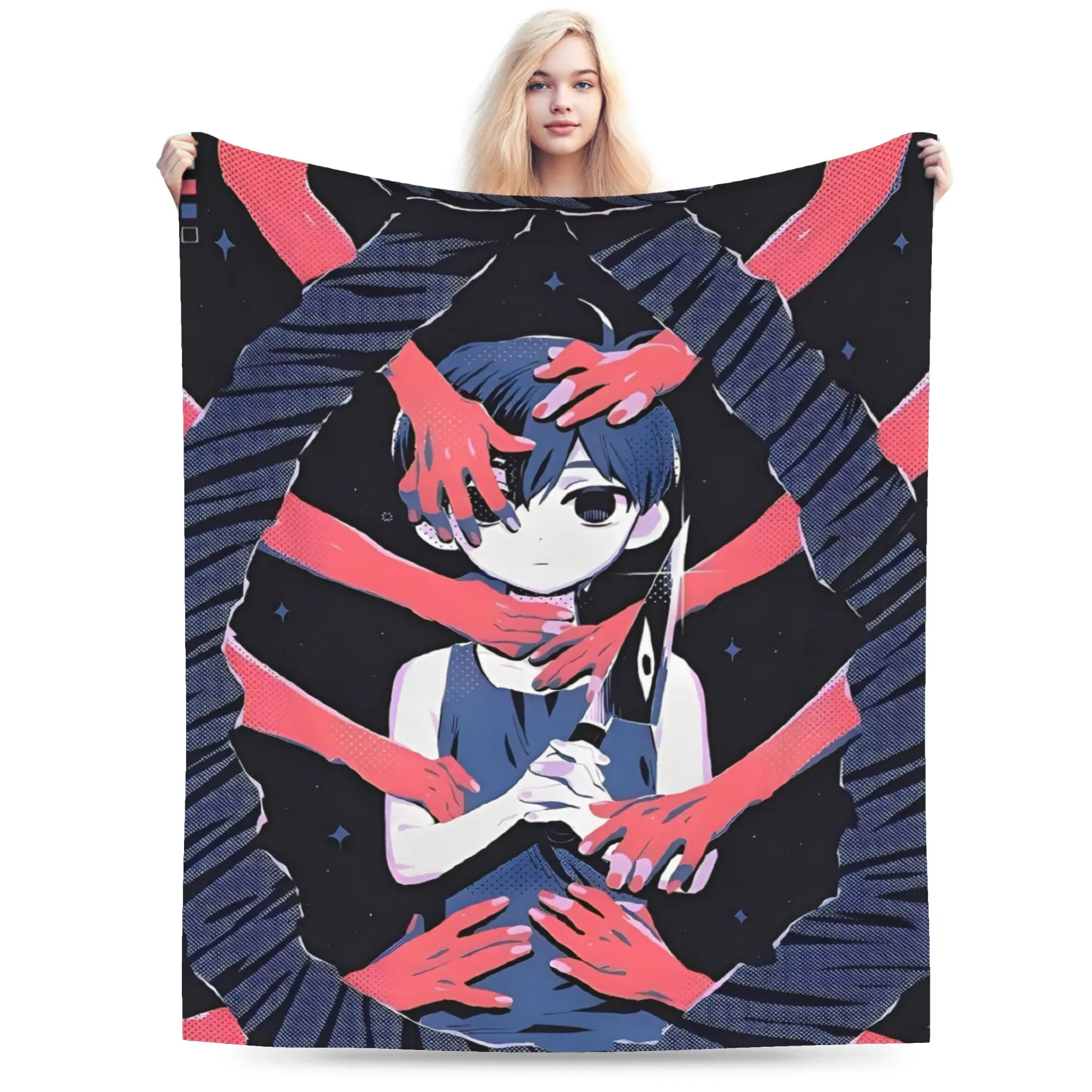 Anime Omori Game Blanket Quality Soft Warm  Throw Blanket Winter Travel Couch Bed Street Trend Bedspread