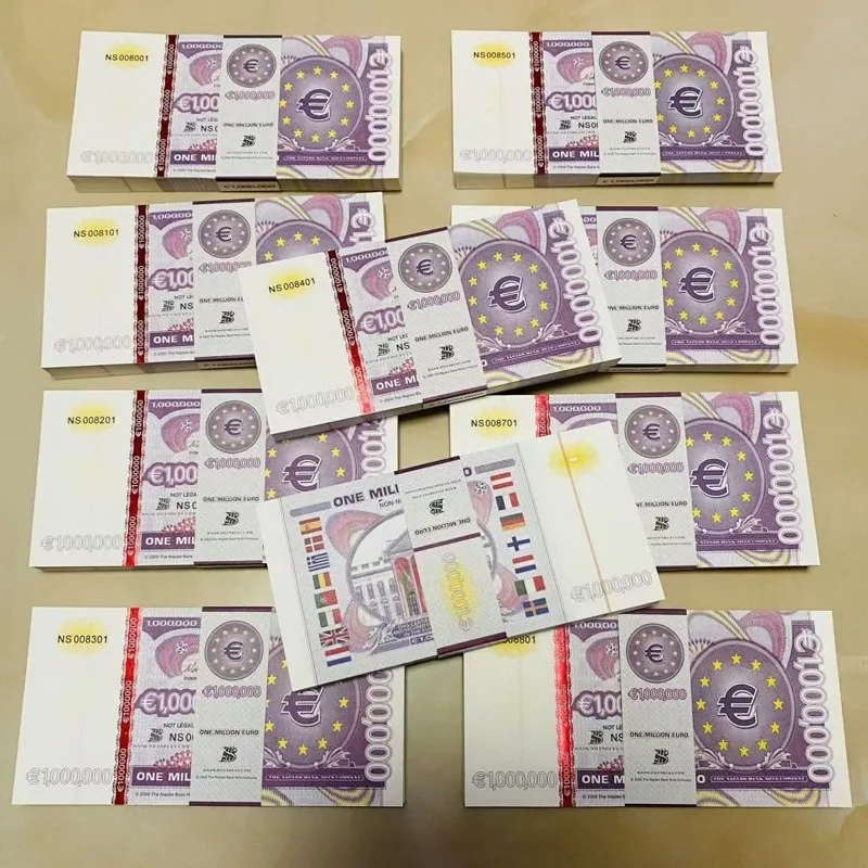 

100~1000pcs One Million Euro Banknotes with Blue Light Anti-counterfeiting Non-currency Euros Bills Fake Euro Collectible