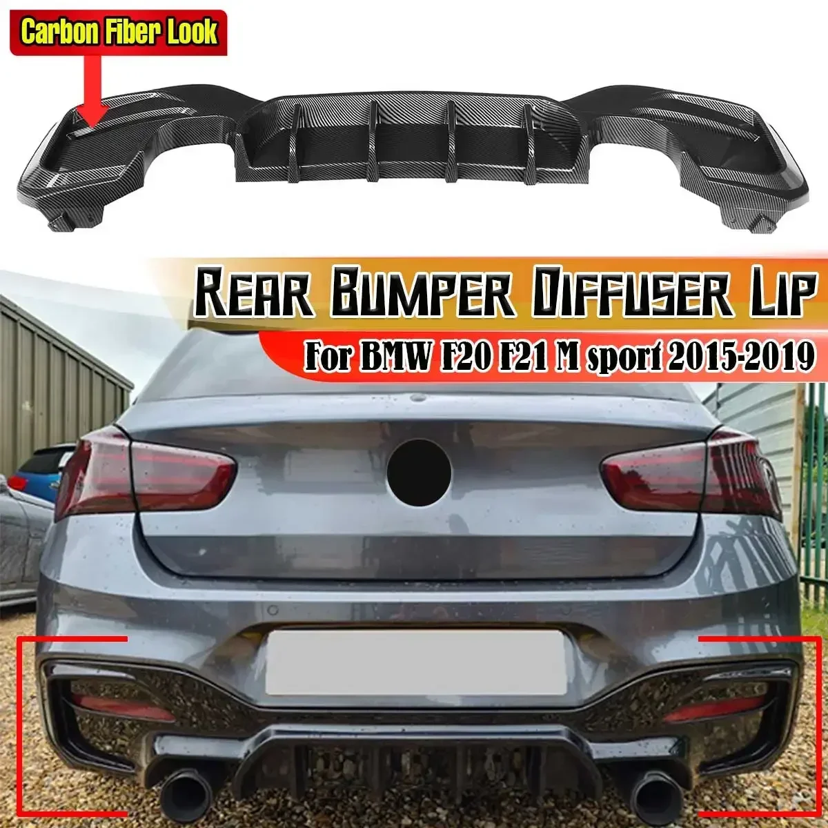 New Car Rear Bumper Lip Diffuser Spoiler Rear Splitters Guard Rear Chassis Deflector For BMW F20 F21 M sport 2015-2019 Body Kit