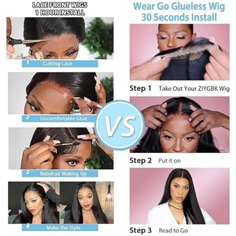 40 بوصة شعر مستعار مستقيم بدون صمغ 5x5 قبل قطع HD الدانتيل الباروكات شعر الإنسان 220 الكثافة ارتداء والذهاب خصلات الشعر المستعار الإنسان البرازيلي للنساء