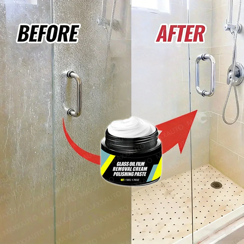Bathroom Kitchen Glass Polishing Paste Windshield Oil Film & Water Stains Removal Water Repellent Anti Rain Polish Cleaning Kit