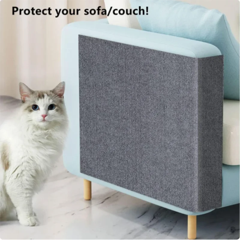 

30Cm Self-adhesive Cat Crawl Mat Grey Detachable Cat Scratch Rugs for Cat Tree Cat Toy Sofa Protection Mats