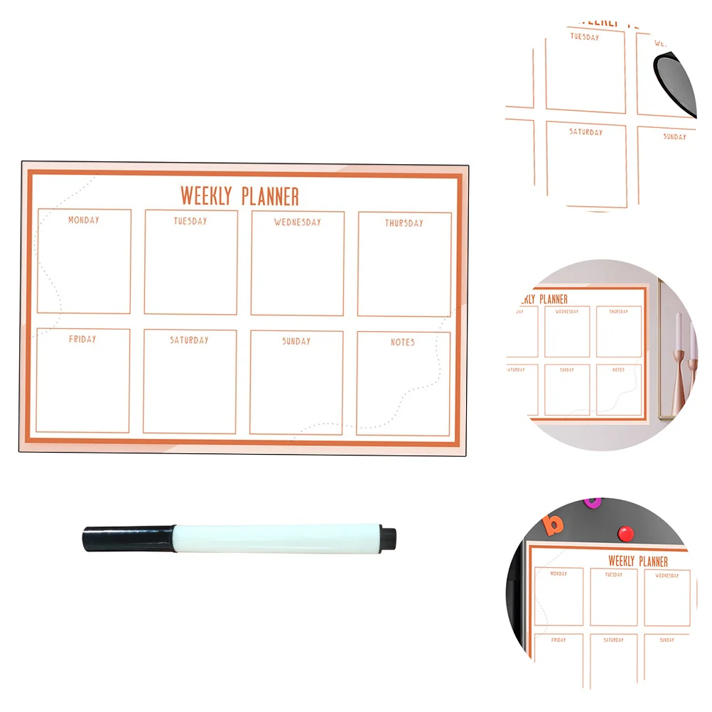 

1 Set Pasteable Whiteboard With Markers Week Grid Layout For Home Office Dry Erase Board Reusable Teaching Aid Spelling