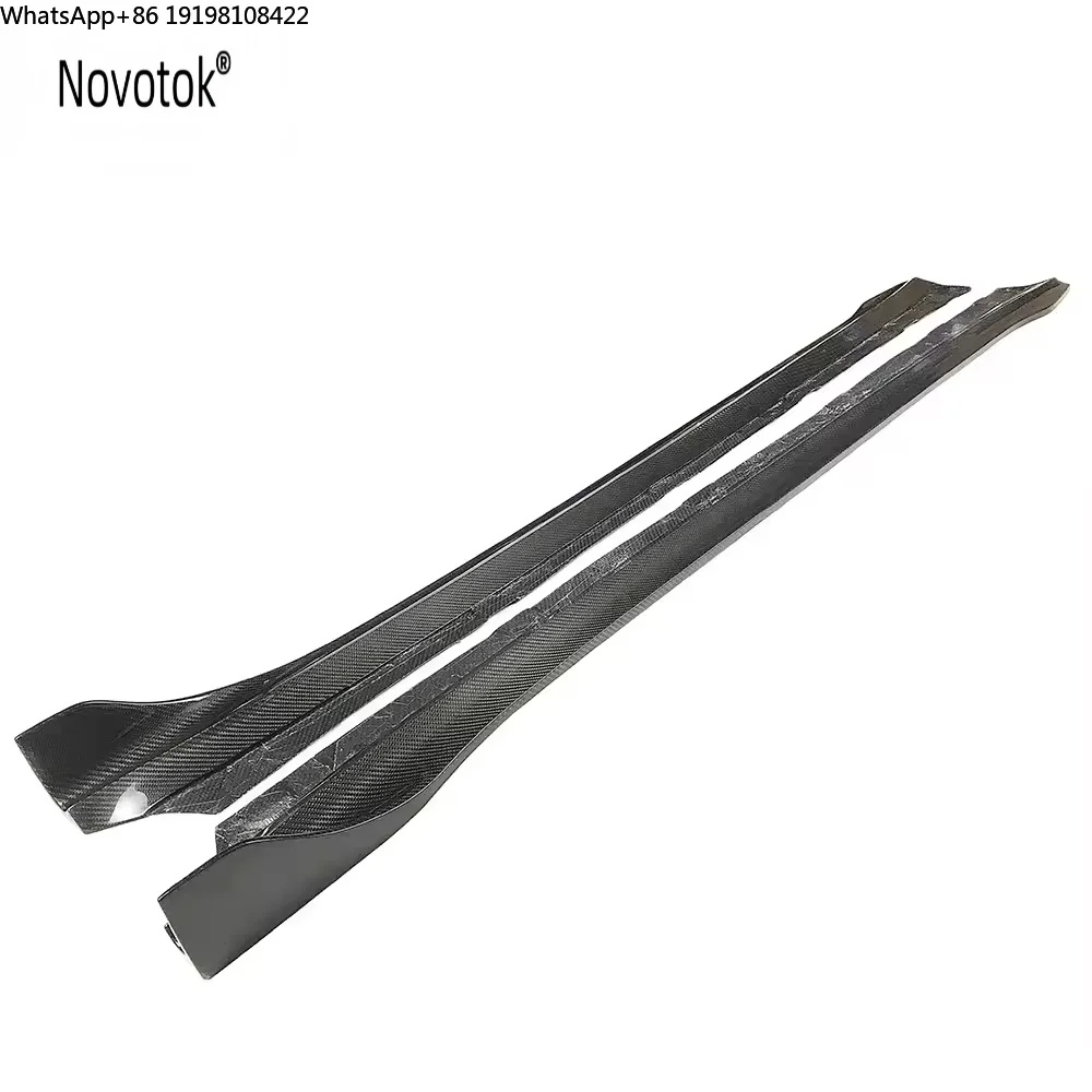 

High Quality Dry Carbon Fiber Model 3 Side Skirts Rocker Panels Status For Tesla Model 3
