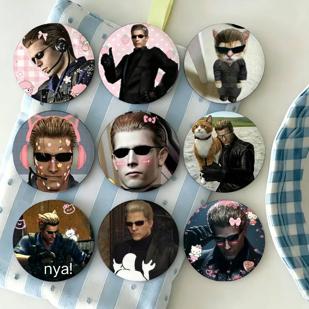 

A-Albert Wesker Brooches Cartoon Badge Pins Backpack Hat Accessories Friend Gift