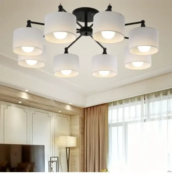 

ER Chandelier LED ceiling For Living Room E27 Chandelier Lighting With Lampshades Dining Chandeliers Modern Kitchen Lamps lights