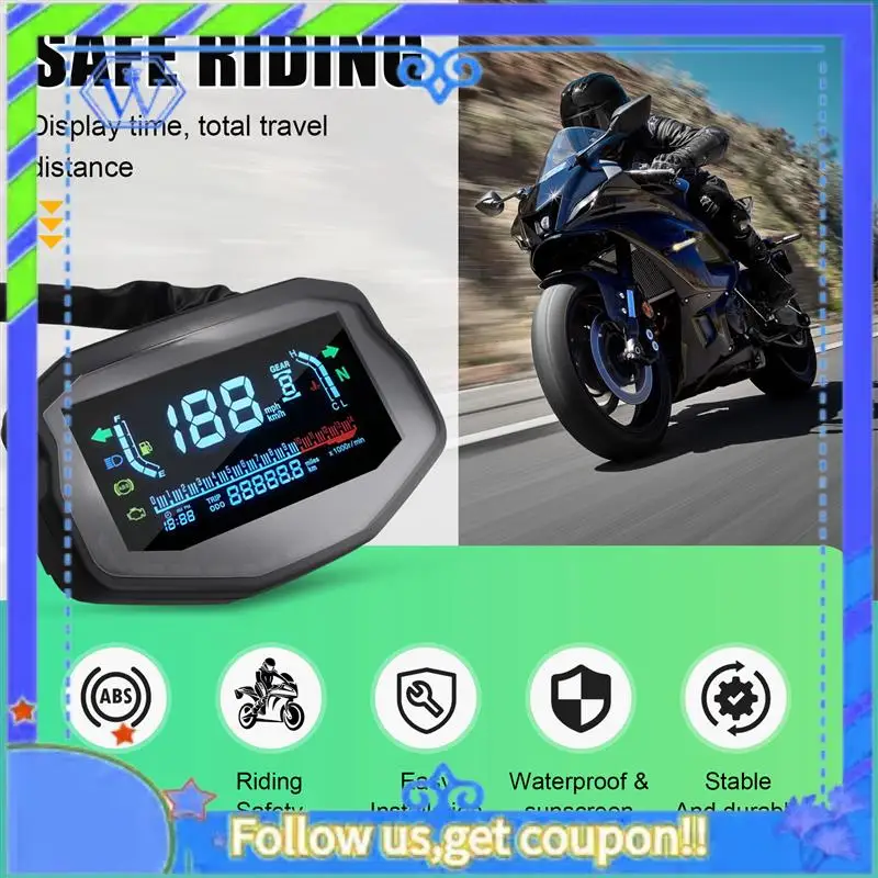 

M46K-Universal Speedometer Water Temperature And Oil Gauge Odometer LCD Instrument