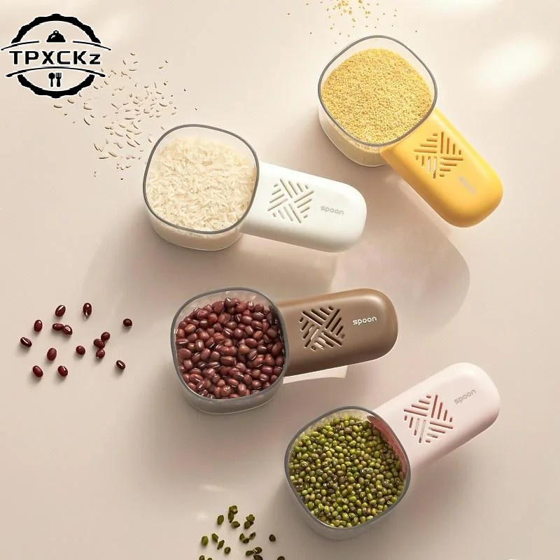 المطبخ الأرز مغرفة متعددة الوظائف الرطوبة ومنع الحشرات الحبوب حفر المعكرونة مغرفة مع مقياس قياس مغرفة #1