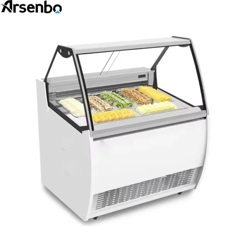 Commercial Ice Cream Display Fridge Freezer Gelato Showcase for Shop