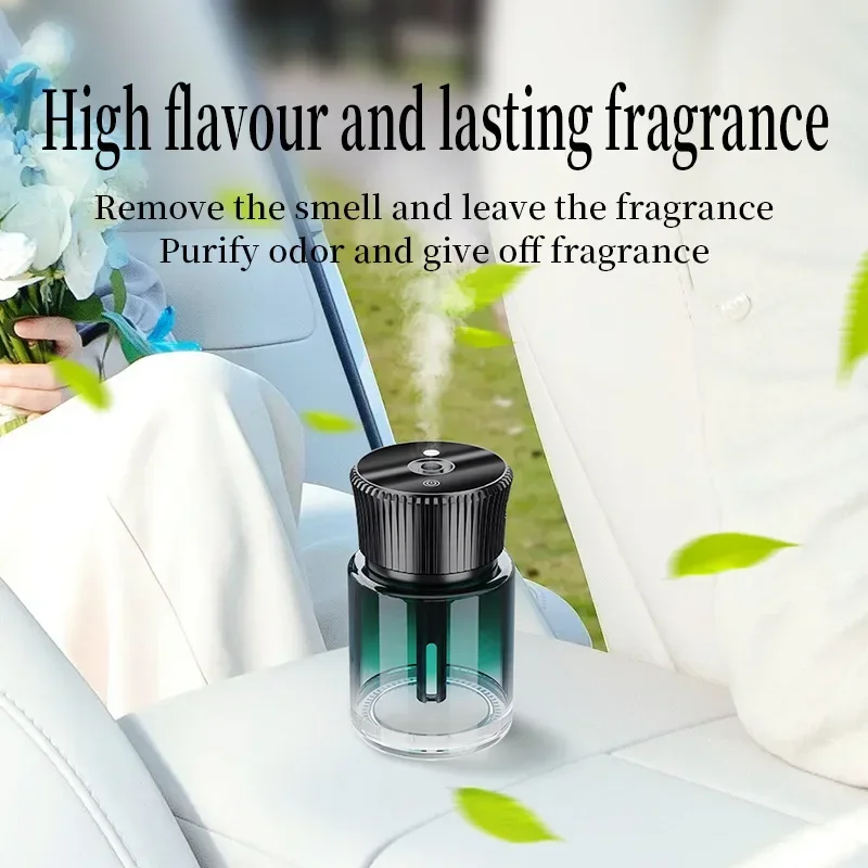 Car Perfume Aroma Diffuser Automatic Spray Deodorization Alloy Car Air Freshener Colorful Atmosphere Light Smart Start Interiors
