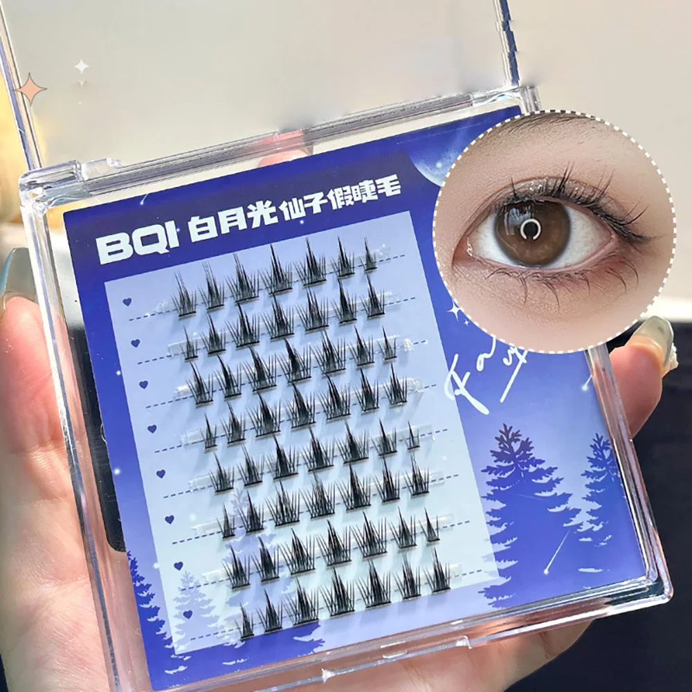Fee falsche Wimpern bqi hochwertige Basf Haar natürliche Simulation dicke Locken dünne Stiel einzelne Cluster bqi falsche Wimpern