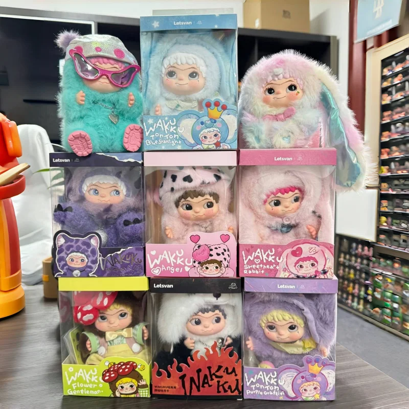 

Wakuku Complete Series Cool Leopard King Rebellious Hanging Card Vinyl Face Doll Cute Birthday Gift Anime Toy Figure Collectible