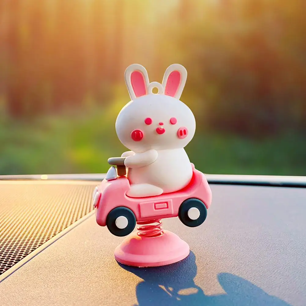 5 Styles Shaking Rabbit Bear Car Ornament Spring Design Cartoon Animal Panda Dog Desktop Ornament Dashboard Decoration