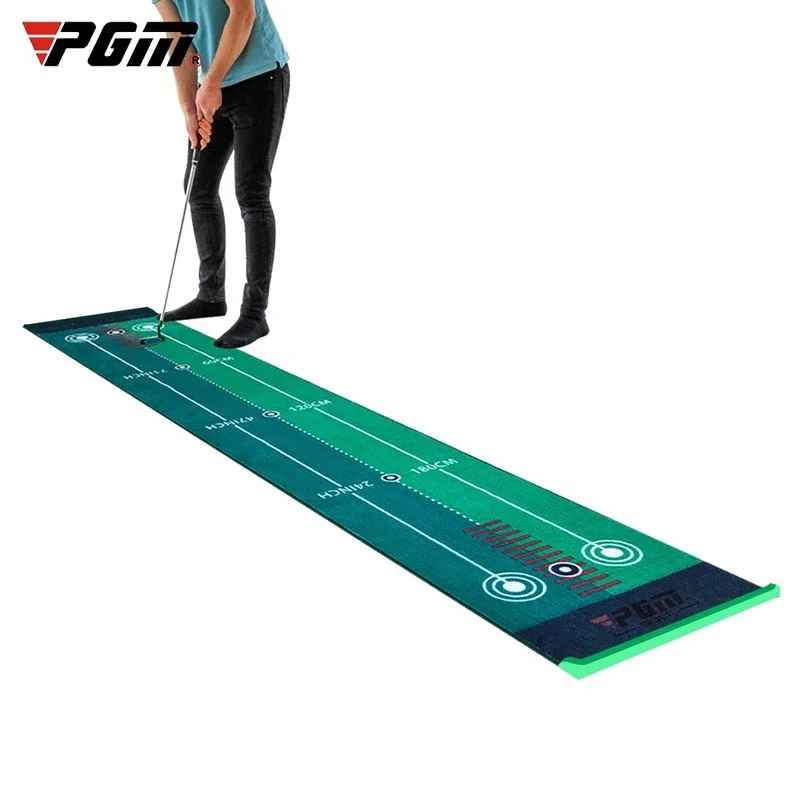 PGM Indoor Golf Putter Training Mat Putting Green Trainer Range Scale Double-direction Velvet Rug Blanket Home Office Game TL022