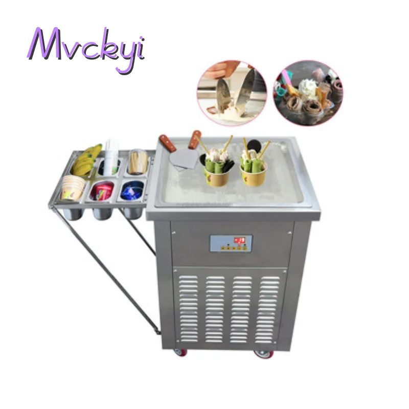 

Single Square Pan 22 Inch Commercial Square Pan Fried Ice Cream Roll Machine Ice Cream Cold Plate