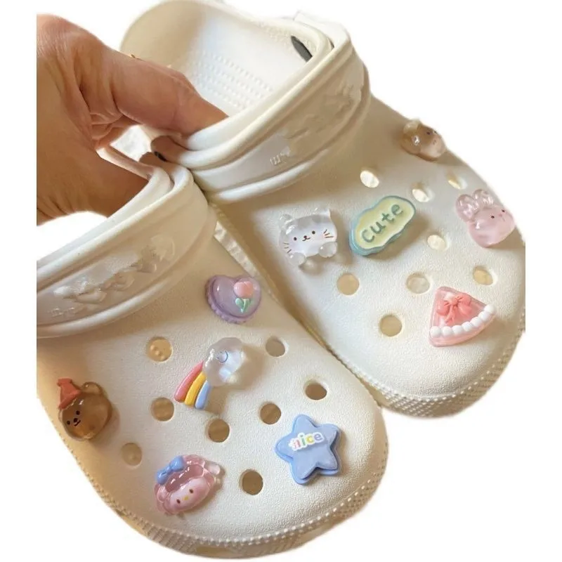 Rainbow Candy Shoe Charms Set Crystal Cute Animals Flower DIY Detachable Shoes Accessories croc charms image 2