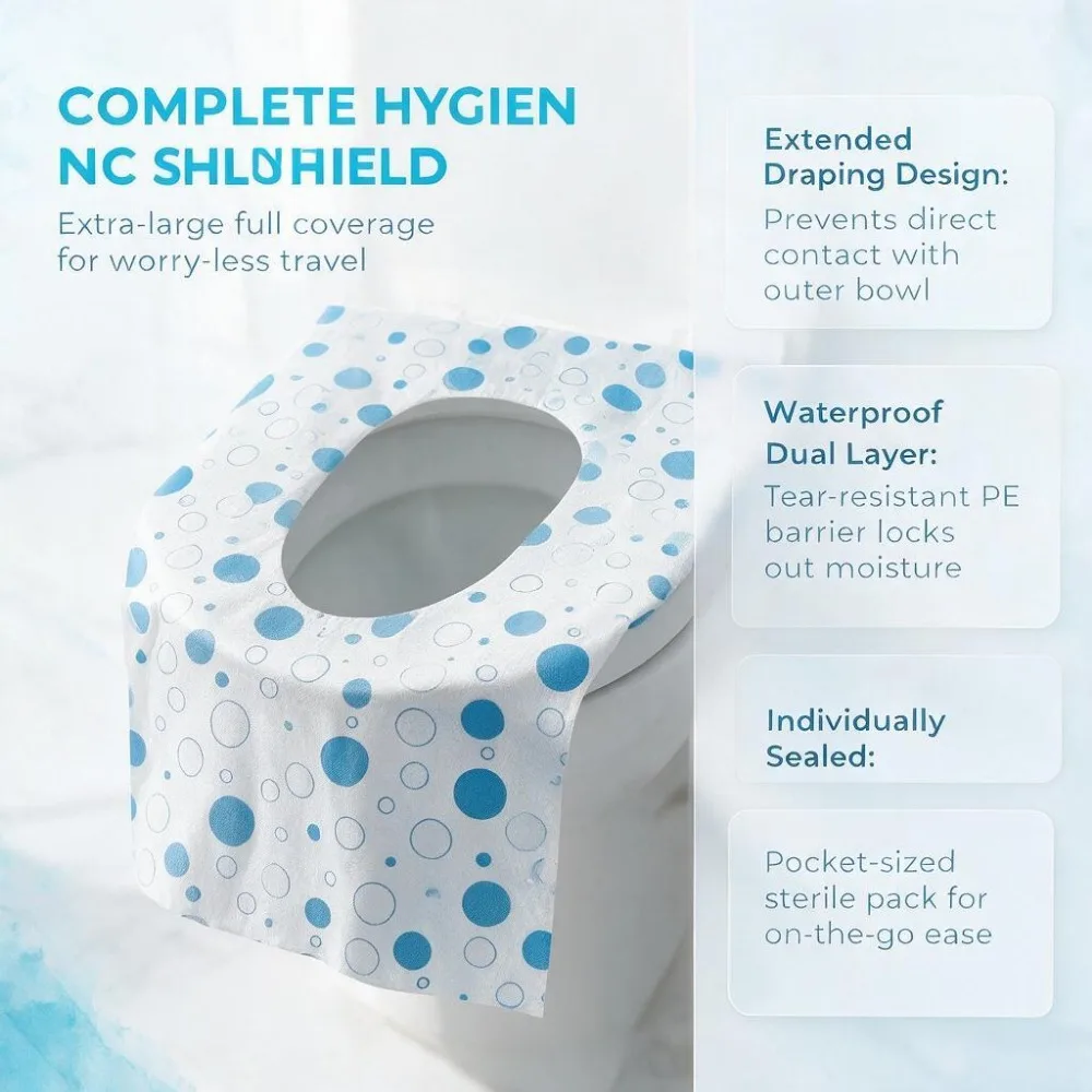 Pack of 20 Toilet Pads, 65 X 60 Cm,Individually Packed,Ideal for Travel,Public Toilets and For Shopping Malls,Hospital,Office