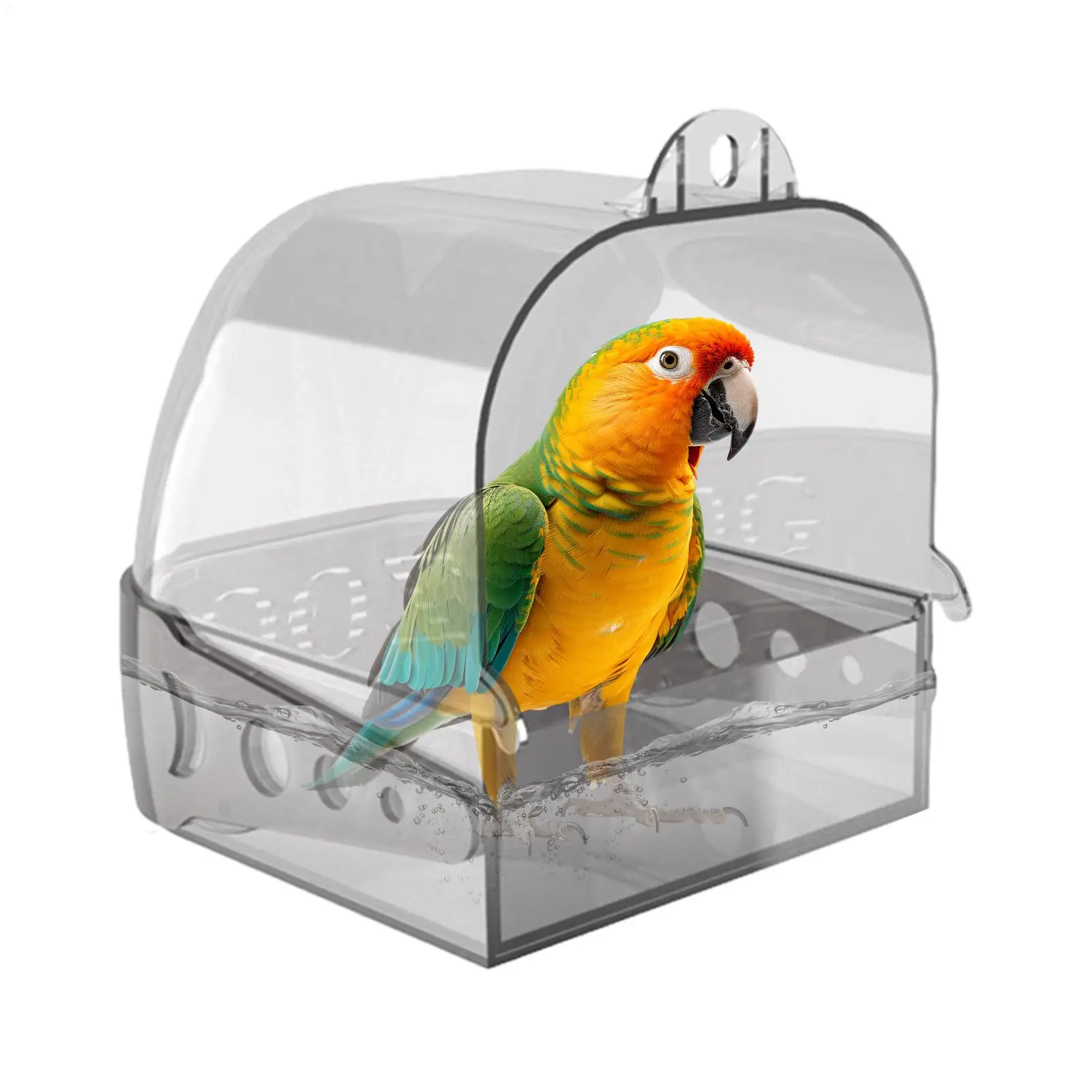 Bird Cage Bath Hangable Detachable Portable Shower Bathtub Cockatiel Bird Bath Conure Tub For Cockatiel Conure Macaw Home Indoor