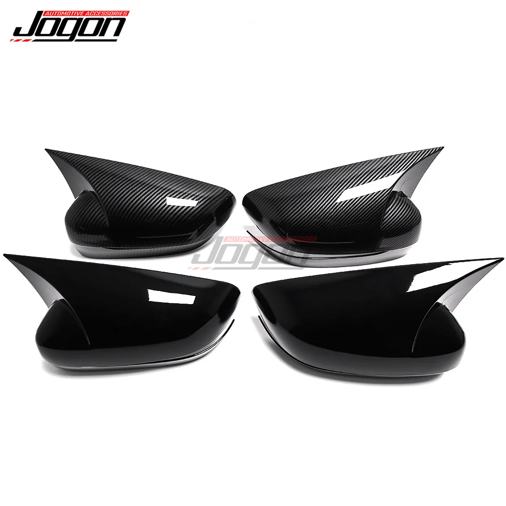 2 Pcs For BMW 3 4 5 7 8 Series G20 G16 G30 G31 G38 G22 Carbon Fiber Look Car Rearview Wing Mirror Cover OX Horn Mirror Case Caps