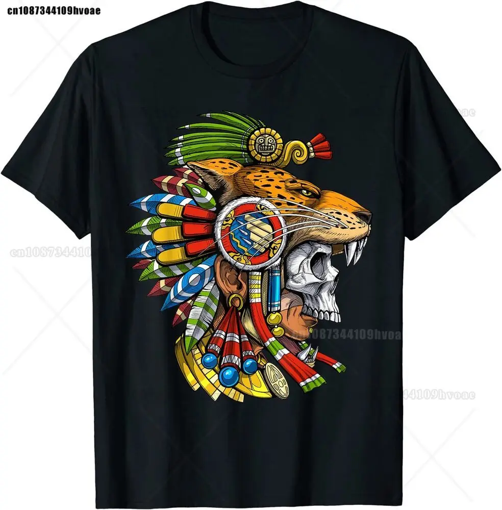 Skull Jaguar Warrior Aztec Mask Ancient Mayan Mythology T-Shirt