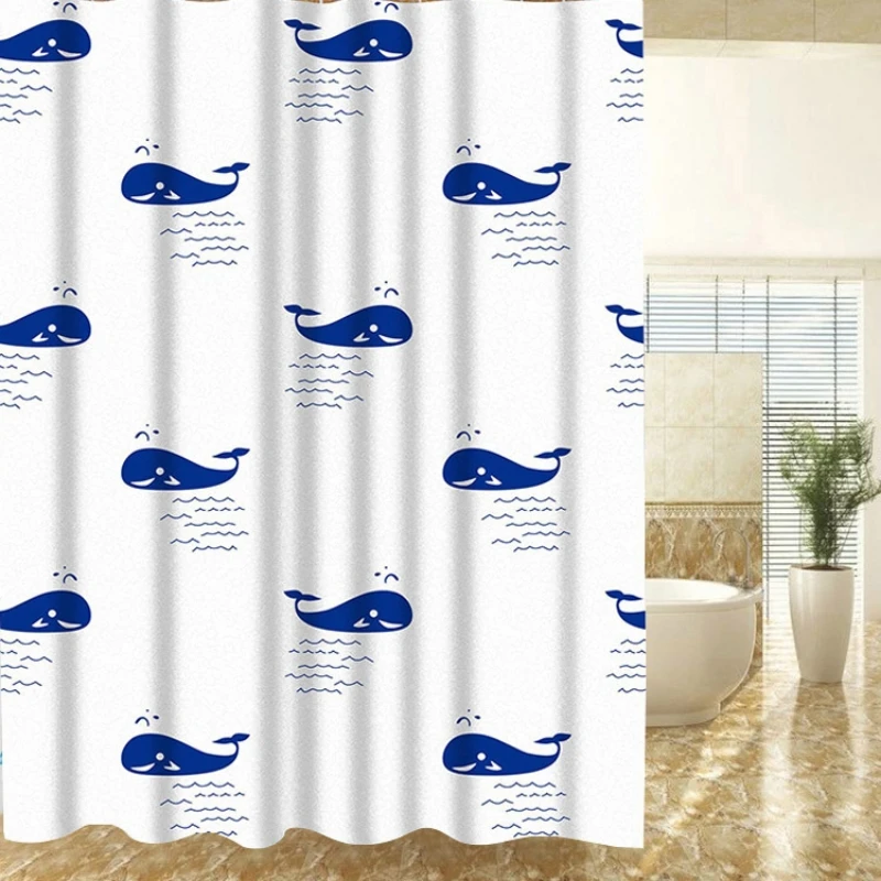 180x180cm PEVA Bathroom Shower Curtains Waterproof Thickening Bath Curtain Starfish Hibiscus Pattern Bathroom Shower Accessories