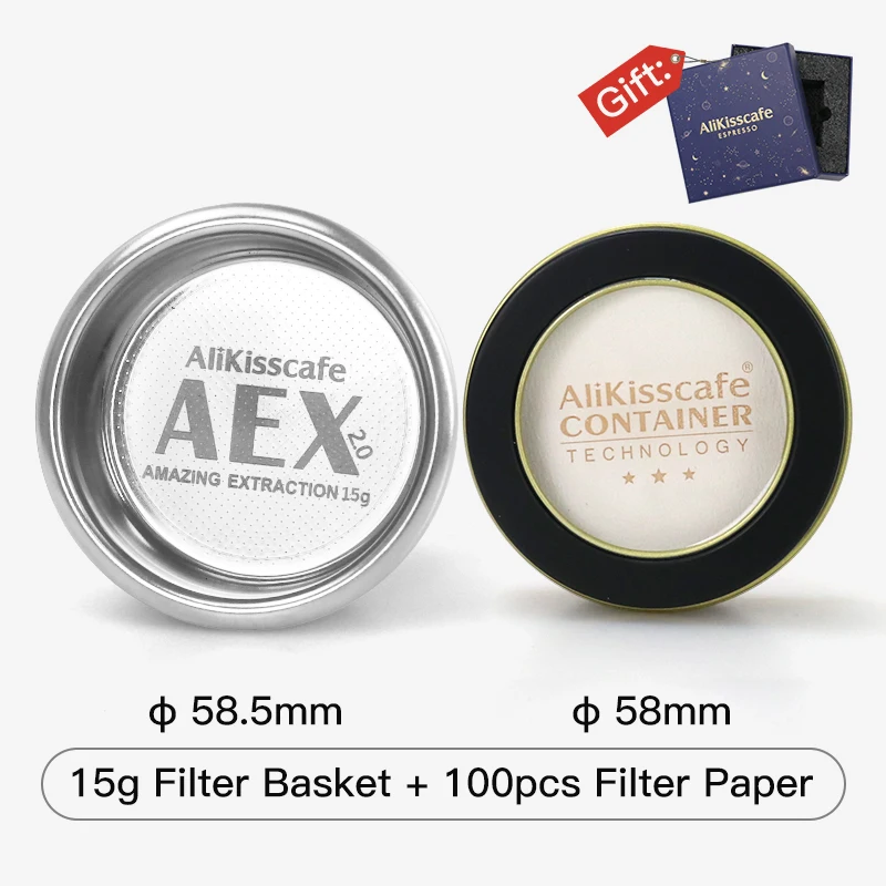 Kaffee Filter Korb 58MM AEX Präzise 18g 22g Puck Bildschirm Für Boden Siebträger Espresso Maschine Zubehör barista Werkzeuge