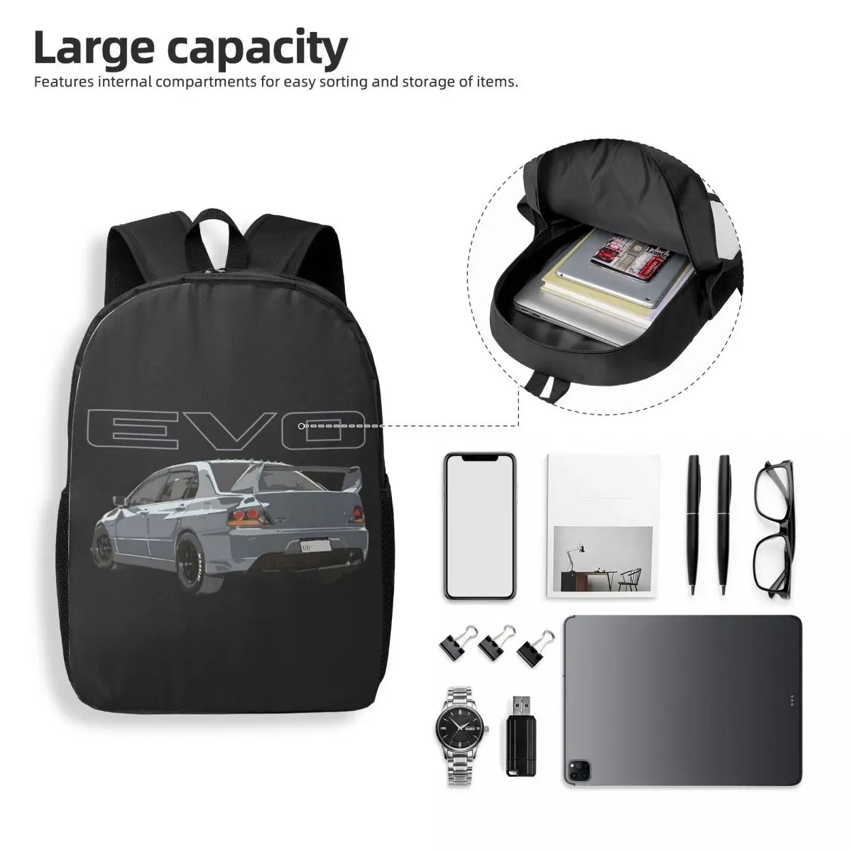 Evo 9 Graphite Gray Woman Backpacks Boys Girls Bookbag Fashion Children School Bags Portability Laptop Rucksack Shoulder Bag