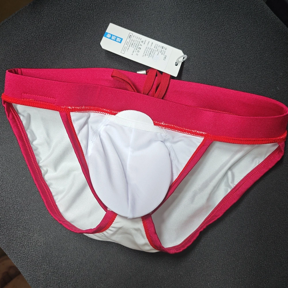 .. real photo original cross-border new men's high-forked swimming trunks, cup anti-embarrassment beach swimming trunks S3937