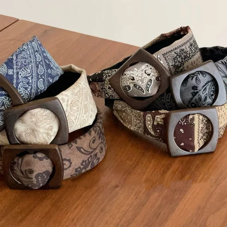 

Winter Maillard cashew flower headband women retro wide edge high skull top hair accessories