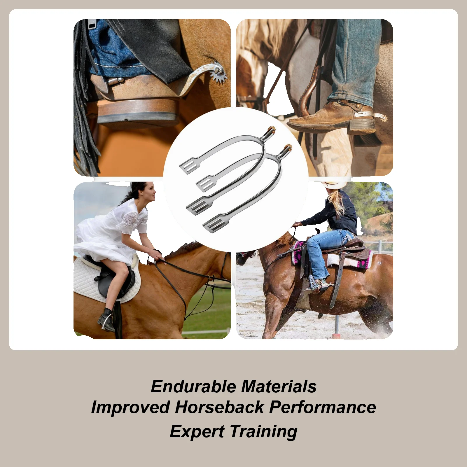 Epuelas de acero inoxidable con engranajes de cobre giratorios, espolones de caballo, botas de vaquero, espolones de vaquero para mujer