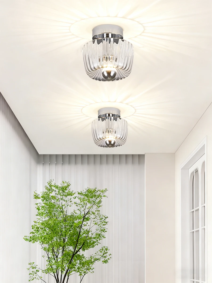 Elegant Petal-Glass Ceilings Decorative Ambient Wall Sconce for Hallway & Bedside Hardwired or Pull-Cord Gold/Chrome Finish