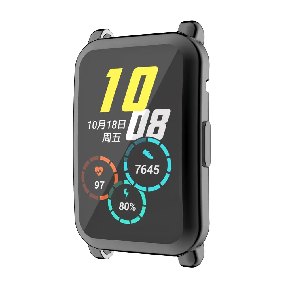 Soft Glass Edge Frame TPU Shell Watch Case Protective Bumper Screen Protector Cover For Huawei Honor Watch ES
