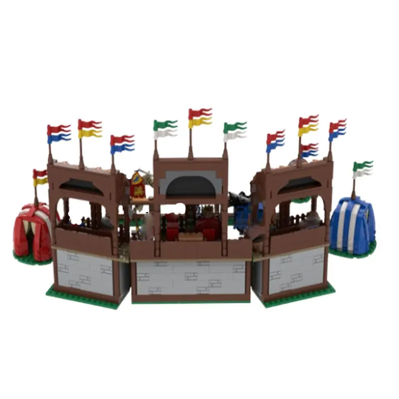Spot MOC- 206315   1311 sztuk architektura średniowieczna małe klocki montażowe zabawki edukacyjne model zestaw podarunkowy ozdoby