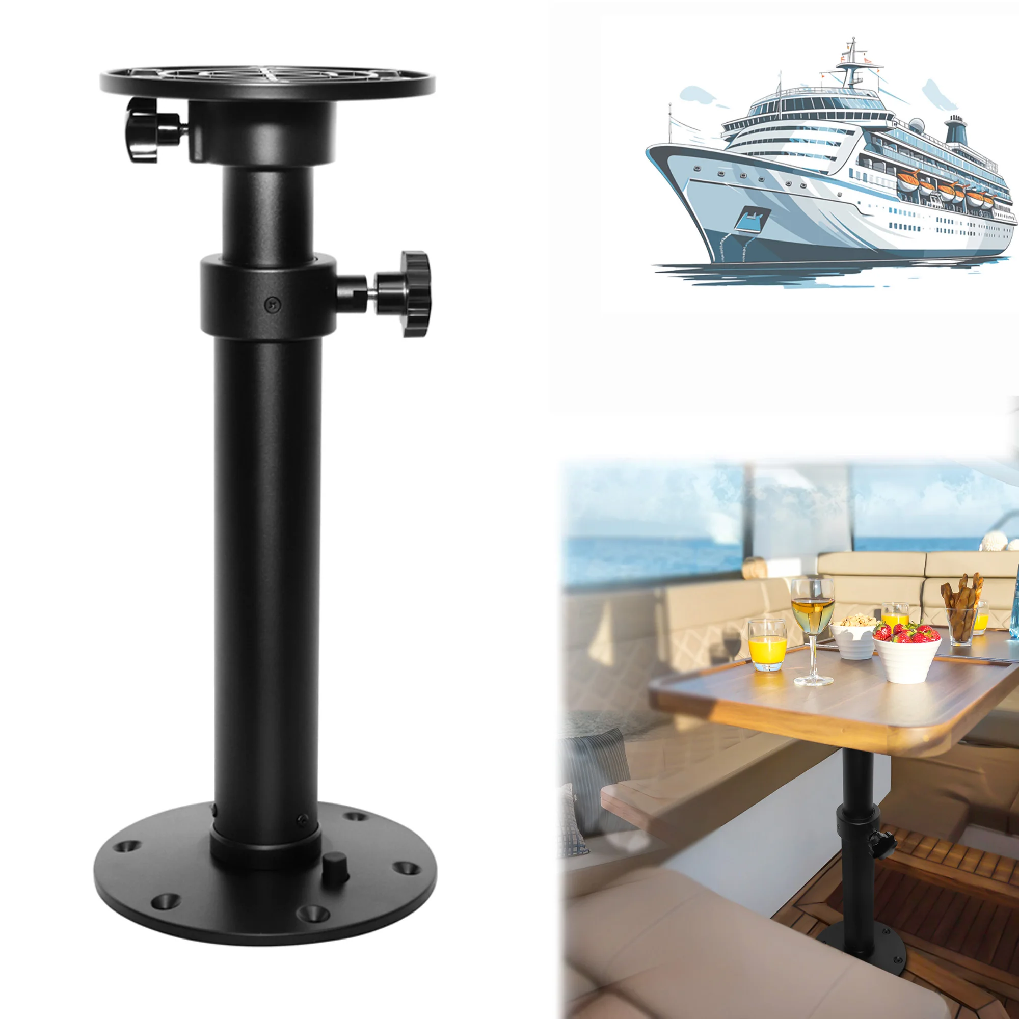 

RV Table Leg with Adjustable Height from 45-72cm, Telescopic Table Frame, Suitable for Campervans, Boats, Yachts and RV.