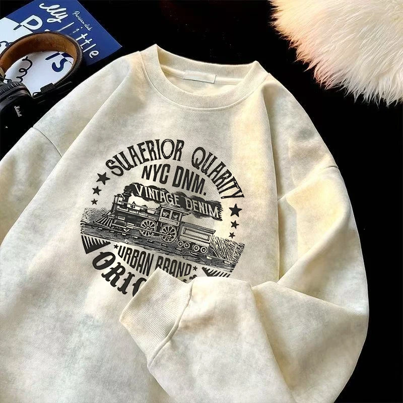 

Свободный крой, оверсайз, круглый свитшот с подкладкой Ne Fce Tie Dye, модная осенне-зимняя уличная одежда, молодежная повседневная длинная толстовка с капюшоном све