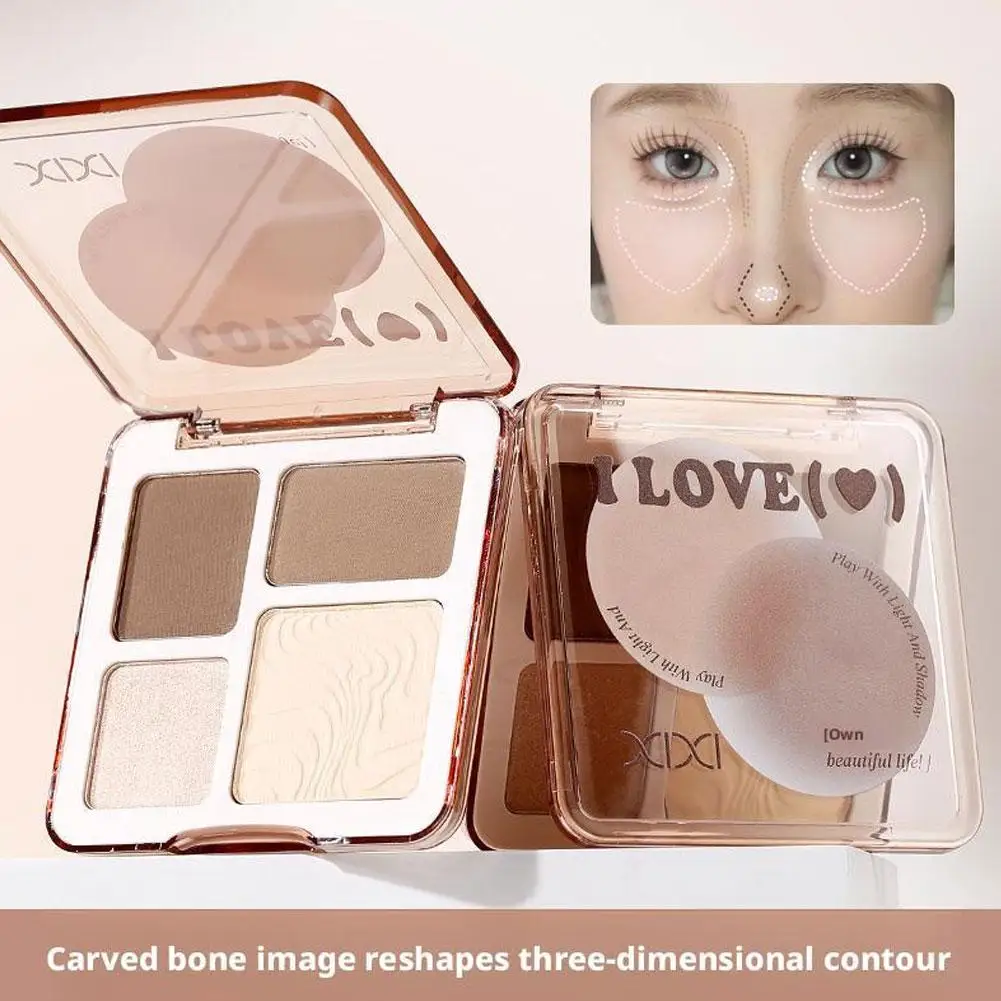 Paleta de bronceadores resaltadores mate, sombreado Facial, polvo de aseo, resaltador Facial, paleta de maquillaje, brillo duradero, 1 ud.