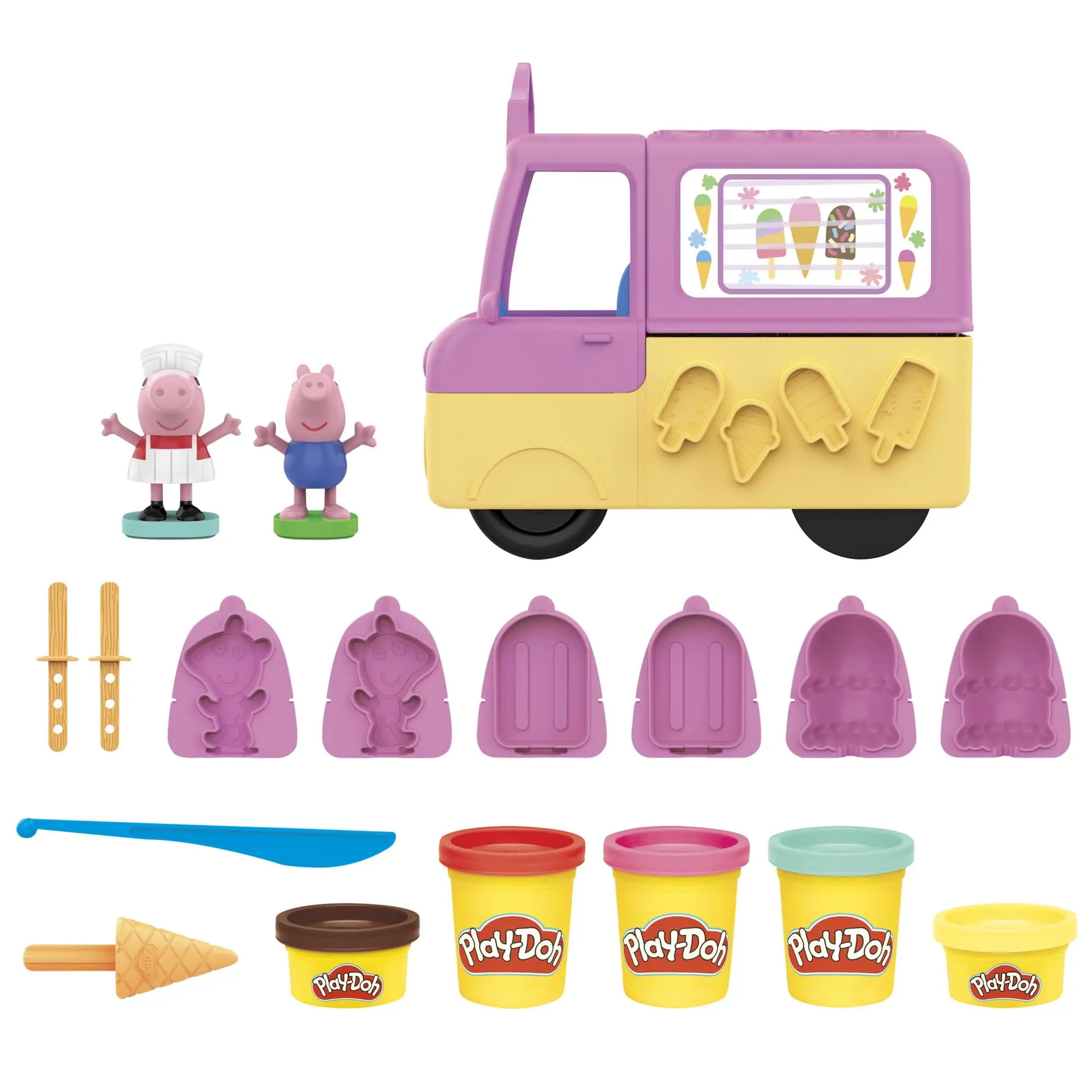 Play-Doh pepp's Ice Cream Playset con camion Cartoon Animal Models Anime Figure giocattolo da collezione per bambini regalo di compleanno