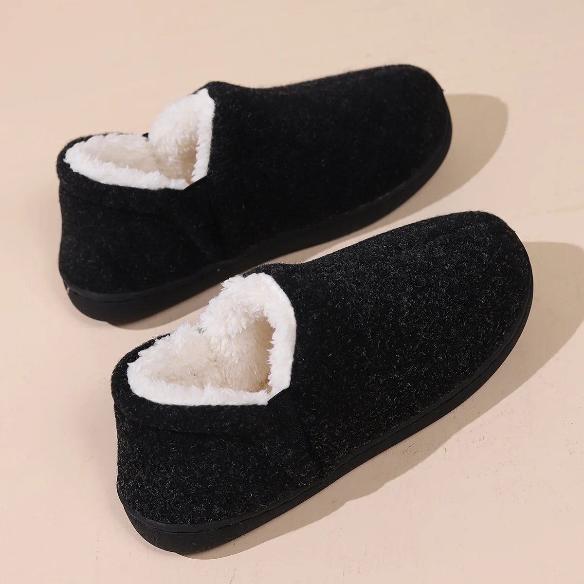 Pallene Men\'s Cozy Fur Fuzzy Slippers Winter Warm Memory Foam Furry House Shoes Indoor Bedroom Anti-slip Lightweight Cotton Shoe