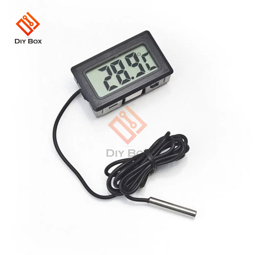 LCD Digital Thermometer Temperature Sensor Temp Meter Thermostat Thermal Regulator Controller 1M 3M Cable Probe FY-10