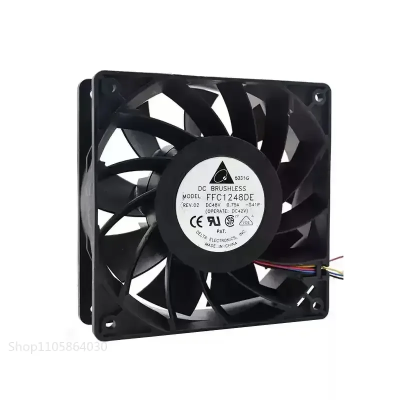 LY SLIDER FFC1248DE DC 48V 0.75A 12038 PWM Fan, 120x120x38mm Dual Ball Bearing Heavy Duty Telecom Cabinet Server Axial Fan