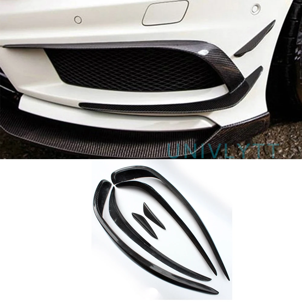 For 2013-2018 Mercedes Benz W176 A200 A250 A45 AMG Front and Rear Bumper Splitters Side Spoilers Ventilation Vents Air Knives