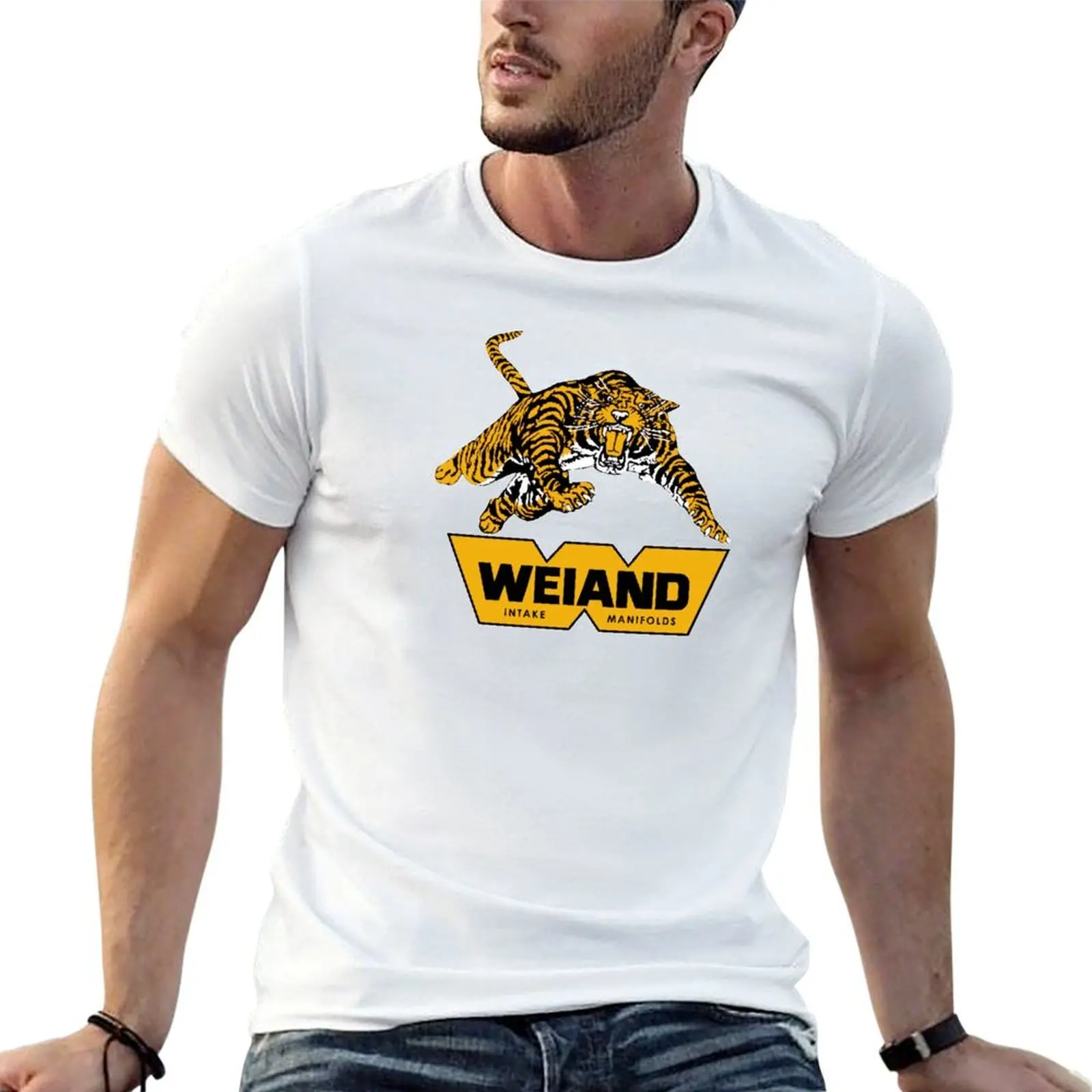 Camiseta Weiand Tiger para hombre, camiseta gráfica, camisetas para hombre, camiseta de algodón suave negra, camiseta lisa de algodón para hombre, paquete de camisetas.