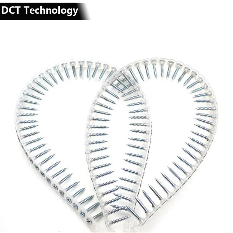 1000pcs Chain Chipboard Collated Screws Strip Tacks Self Tapping Screws Plastic Strip Chipboard Drywall Concrete Screws
