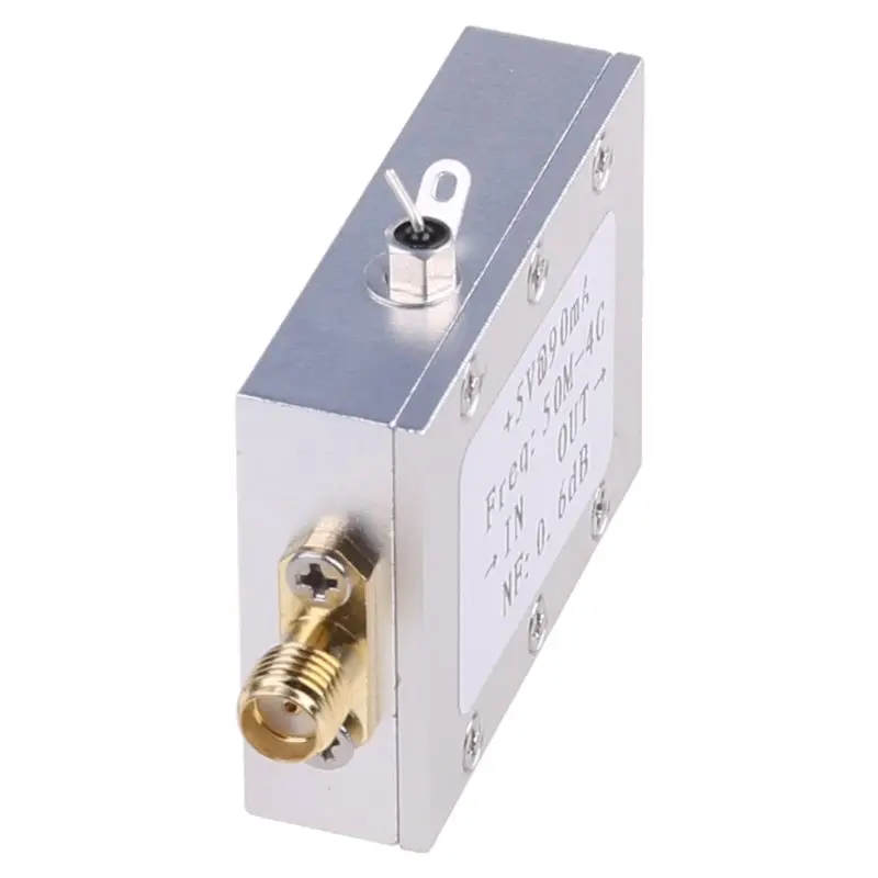 مضخم للترددات اللاسلكية (RF) منخفضة الضوضاء مضخم للترددات اللاسلكية (RF) لحم الخنزير راديو وحدة مجلس LNA 50 متر-4 جيجا هرتز NF = 0.6dB انخفاض الشحن