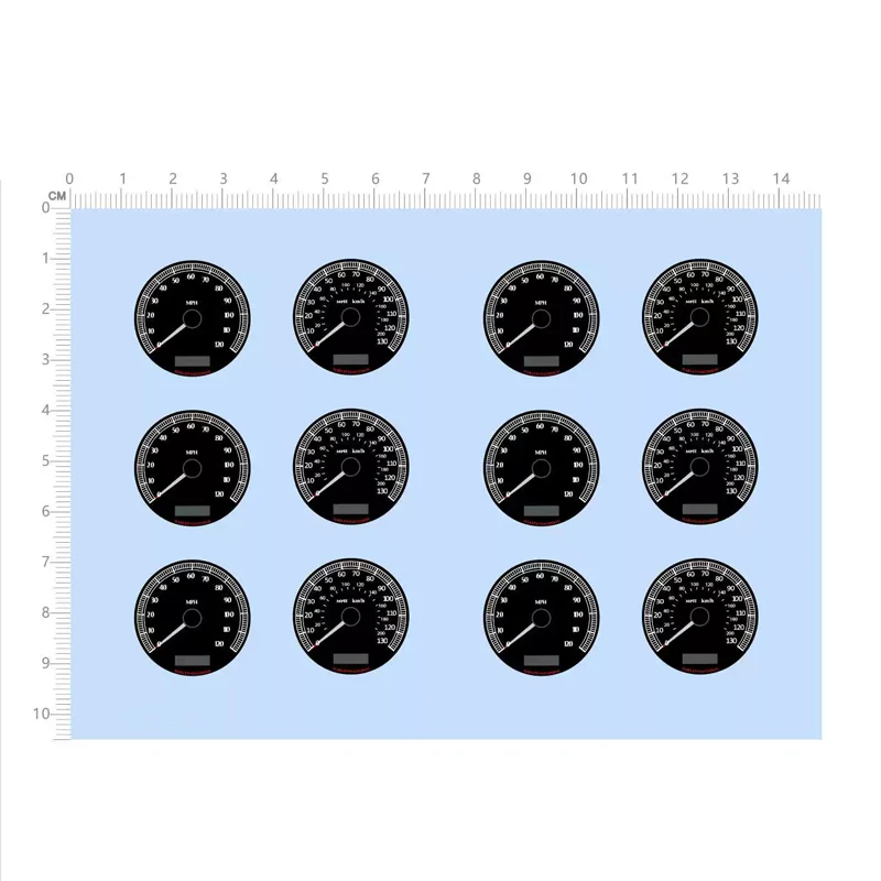 1PCS Model Car Speedometer Dashboard Pattern Waterslide Decal/Peel-away Transfer Sticker for Scale Vehicle Interior Modification