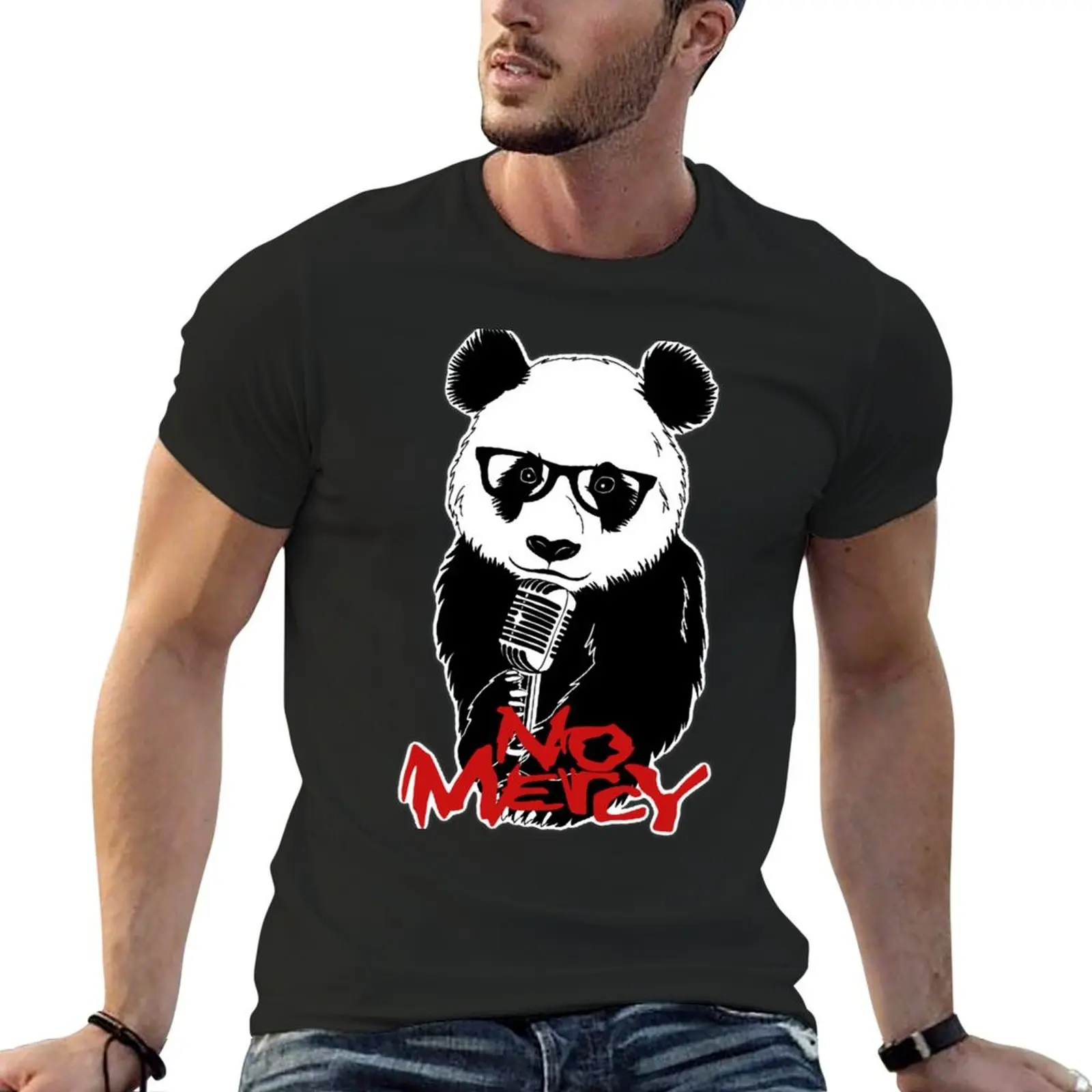 

no mercy Panda T-Shirt anime clothes custom t shirt mens champion t shirts