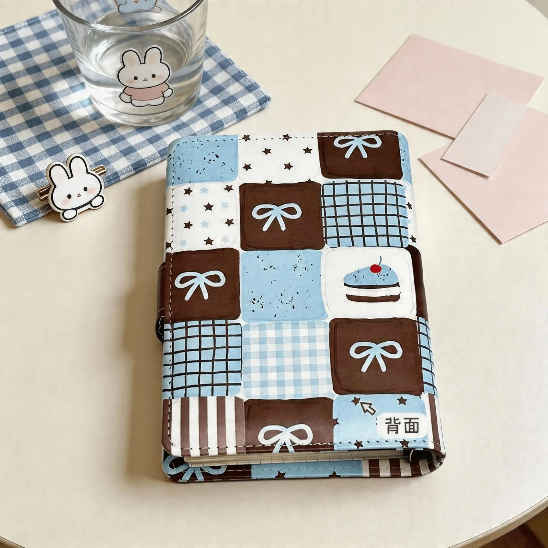 A6 Blue Loose Leaf Notebook With Magnetic Buckle  DIY Binder Photocards Collect Book Diary Agenda Planner Cover Album Stationery - view 4