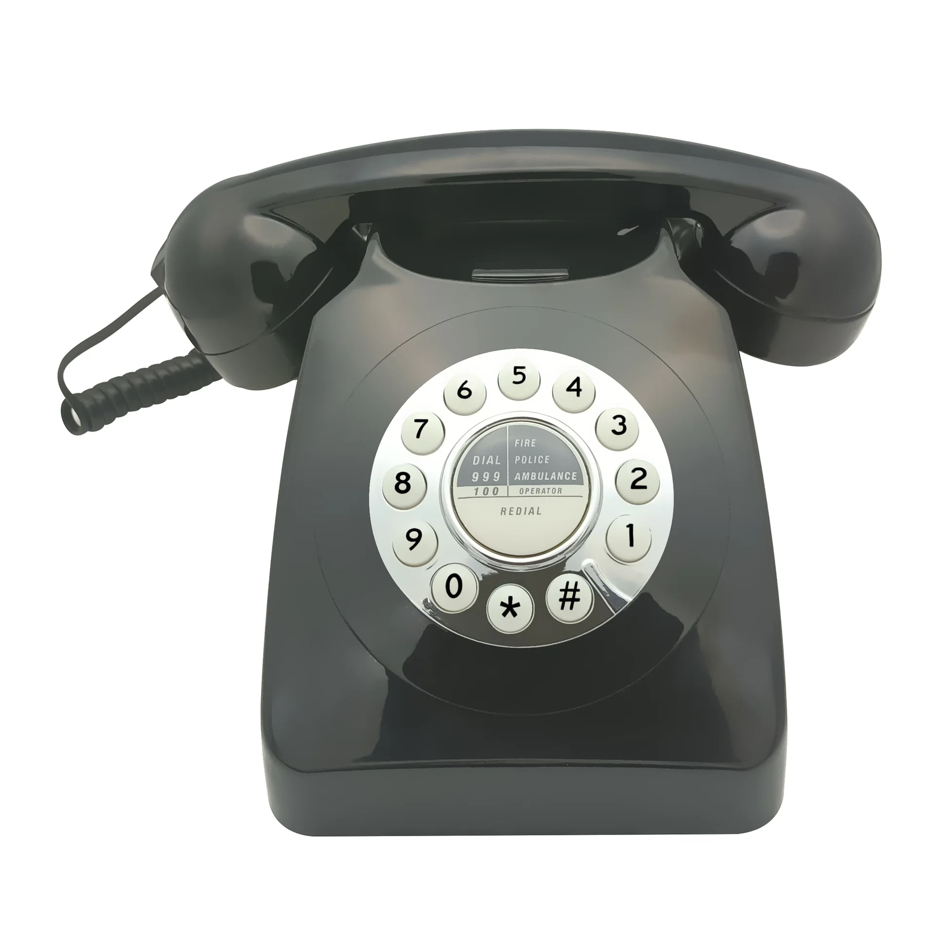 Retro Style Landline Phone Push Button Rotary Corded Phone Old Classic Retro Phone