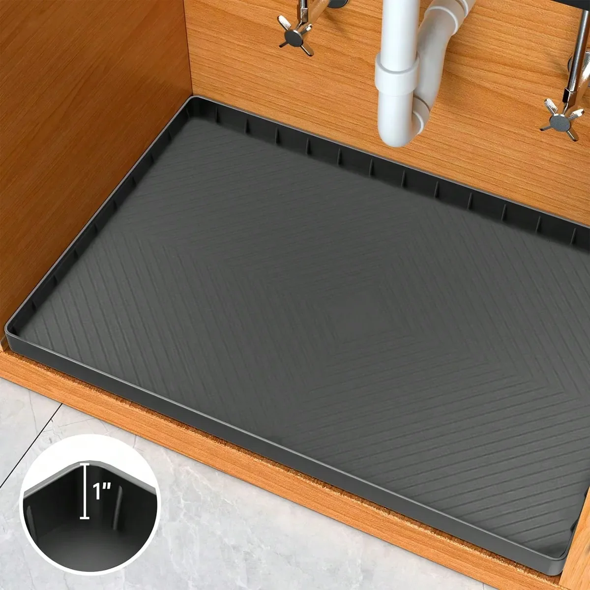 Under Sink Silicone Mat, Waterproof Kitchen Sink Mats Protectors 27.9