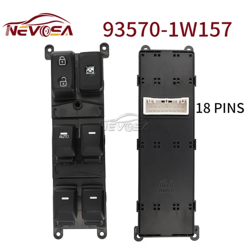NEVOSA 93570-1W157 interruptor de ventanilla eléctrica del lado del conductor delantero izquierdo para Kia Rio 2015 2016 2017 935701 W157